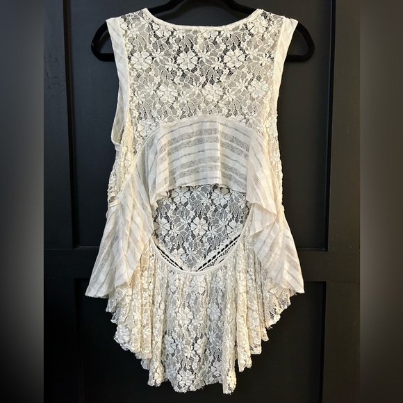 💎Free People dark bloom-lace-open back knit top - Picture 6 of 7
